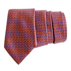Hermes Silk Neck Tie Abstract Rope Print Style 7242 MA Vintage Neiman Marcus
